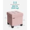 imageSONGMICS Storage Ottoman Small Ottoman Foot Rest with Legs 126 x 158 x 132 Inches Foot Stool Load up to 660 lb for Living Room Bedroom Dorm Ink Black ULSF012B01Jelly Pink