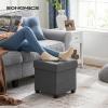 imageSONGMICS Storage Ottoman Small Ottoman Foot Rest with Legs 126 x 158 x 132 Inches Foot Stool Load up to 660 lb for Living Room Bedroom Dorm Ink Black ULSF012B01Dark Gray