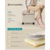 imageSONGMICS Storage Ottoman Small Ottoman Foot Rest with Legs 126 x 158 x 132 Inches Foot Stool Load up to 660 lb for Living Room Bedroom Dorm Ink Black ULSF012B01Cream White