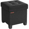 imageSONGMICS Storage Ottoman Small Ottoman Foot Rest with Legs 126 x 158 x 132 Inches Foot Stool Load up to 660 lb for Living Room Bedroom Dorm Ink Black ULSF012B01Black