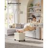 imageSONGMICS Storage Ottoman Small Ottoman Foot Rest with Legs 126 x 158 x 132 Inches Foot Stool Load up to 660 lb for Living Room Bedroom Dorm Ink Black ULSF012B01Cream White