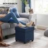 imageSONGMICS Storage Ottoman Small Ottoman Foot Rest with Legs 126 x 158 x 132 Inches Foot Stool Load up to 660 lb for Living Room Bedroom Dorm Ink Black ULSF012B01Dark Blue