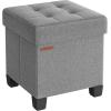 imageSONGMICS Storage Ottoman Small Ottoman Foot Rest with Legs 126 x 158 x 132 Inches Foot Stool Load up to 660 lb for Living Room Bedroom Dorm Ink Black ULSF012B01Dove Gray