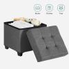 imageSONGMICS Storage Ottoman Small Ottoman Foot Rest with Legs 126 x 158 x 132 Inches Foot Stool Load up to 660 lb for Living Room Bedroom Dorm Ink Black ULSF012B01Dark Gray