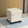 imageSONGMICS Storage Ottoman Small Ottoman Foot Rest with Legs 126 x 158 x 132 Inches Foot Stool Load up to 660 lb for Living Room Bedroom Dorm Ink Black ULSF012B01Cream White