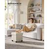 imageSONGMICS Storage Ottoman Small Ottoman Foot Rest with Legs 126 x 158 x 132 Inches Foot Stool Load up to 660 lb for Living Room Bedroom Dorm Ink Black ULSF012B01Cream White