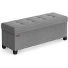 imageSONGMICS Storage Ottoman Bench Foldable Foot Rest with Legs 15 x 30 x 152 Inches End of Bed Bench Storage Chest Load up to 660 lb for Living Room Bedroom Entryway Slate Gray ULSF16GYZDove Gray