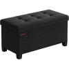 imageSONGMICS Storage Ottoman Bench Foldable Foot Rest with Legs 15 x 30 x 152 Inches End of Bed Bench Storage Chest Load up to 660 lb for Living Room Bedroom Entryway Slate Gray ULSF16GYZInk Black