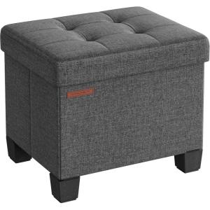 imageSONGMICS Storage Ottoman Small Ottoman Foot Rest with Legs 126 x 158 x 132 Inches Foot Stool Load up to 660 lb for Living Room Bedroom Dorm Ink Black ULSF012B01Dark Gray