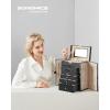 imageSONGMICS 6 Tier Jewelry Box Jewelry Storage Organizer with 5 Drawers Large Storage Capacity with Mirror Lockable Jewelry Case Mothers Day Gift for Mom For Watches Black UJBC152B01Black