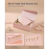 imageSONGMICS HOME Travel Jewelry Case Jewelry Organizer Box with Mirror Jewelry Pouch Woven Embossed PU Leather Hard Shell Large Capacity Gift Idea Ink Black UJBC204B01Jelly Pink