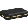 imageSONGMICS HOME Travel Jewelry Case Jewelry Organizer Box with Mirror Jewelry Pouch Woven Embossed PU Leather Hard Shell Large Capacity Gift Idea Ink Black UJBC204B01Ink Black