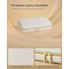 imageSONGMICS HOME Travel Jewelry Case Jewelry Organizer Box with Mirror Jewelry Pouch Woven Embossed PU Leather Hard Shell Large Capacity Gift Idea Ink Black UJBC204B01Cloud White