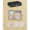 imageSONGMICS HOME Travel Jewelry Case Jewelry Organizer Box with Mirror Jewelry Pouch Woven Embossed PU Leather Hard Shell Large Capacity Gift Idea Ink Black UJBC204B01Ink Black