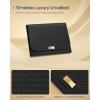 imageSONGMICS HOME Travel Jewelry Case Jewelry Organizer Box with Mirror Jewelry Pouch Woven Embossed PU Leather Hard Shell Large Capacity Gift Idea Ink Black UJBC204B01Ink Black