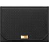 imageSONGMICS HOME Travel Jewelry Case Jewelry Organizer Box with Mirror Jewelry Pouch Woven Embossed PU Leather Hard Shell Large Capacity Gift Idea Ink Black UJBC204B01Ink Black