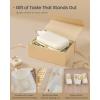 imageSONGMICS HOME Travel Jewelry Case Jewelry Organizer Box with Mirror Jewelry Pouch Woven Embossed PU Leather Hard Shell Large Capacity Gift Idea Ink Black UJBC204B01Cloud White