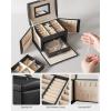imageSONGMICS Jewelry Box Lockable Jewelry Storage Organizer Jewelry Case with Glass Window for Rings Earrings Studs Bracelets Necklaces Black UJBC158B01Black
