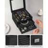 imageSONGMICS Jewelry Box Lockable Jewelry Storage Organizer Jewelry Case with Glass Window for Rings Earrings Studs Bracelets Necklaces Black UJBC158B01Black