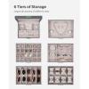 imageSONGMICS Jewelry Box Lockable Jewelry Storage Organizer Jewelry Case with Glass Window for Rings Earrings Studs Bracelets Necklaces Black UJBC158B01Gray