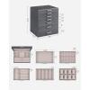 imageSONGMICS Jewelry Box Lockable Jewelry Storage Organizer Jewelry Case with Glass Window for Rings Earrings Studs Bracelets Necklaces Black UJBC158B01Gray