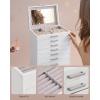 imageSONGMICS Jewelry Box Lockable Jewelry Storage Organizer Jewelry Case with Glass Window for Rings Earrings Studs Bracelets Necklaces Black UJBC158B01White
