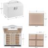 imageSONGMICS Jewelry Box Lockable Jewelry Storage Organizer Jewelry Case with Glass Window for Rings Earrings Studs Bracelets Necklaces Black UJBC158B01White