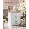 imageSONGMICS Jewelry Box Lockable Jewelry Storage Organizer Jewelry Case with Glass Window for Rings Earrings Studs Bracelets Necklaces Black UJBC158B01White