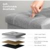 imageSONGMICS MAZIE Collection  30 Inches Ottoman Storage Bench 21 Gal Folding Chest with Breathable LinenLook Fabric Load up to 660 lb for Entryway Living Room Bedroom Light Gray ULSF001G02Light Gray