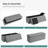 imageSONGMICS MAZIE Collection  30 Inches Ottoman Storage Bench 21 Gal Folding Chest with Breathable LinenLook Fabric Load up to 660 lb for Entryway Living Room Bedroom Light Gray ULSF001G02Light Gray
