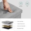 imageSONGMICS MAZIE Collection  30 Inches Ottoman Storage Bench 21 Gal Folding Chest with Breathable LinenLook Fabric Load up to 660 lb for Entryway Living Room Bedroom Light Gray ULSF001G02Light Gray
