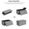 imageSONGMICS MAZIE Collection  30 Inches Ottoman Storage Bench 21 Gal Folding Chest with Breathable LinenLook Fabric Load up to 660 lb for Entryway Living Room Bedroom Light Gray ULSF001G02Light Gray