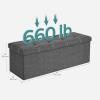 imageSONGMICS MAZIE Collection  30 Inches Ottoman Storage Bench 21 Gal Folding Chest with Breathable LinenLook Fabric Load up to 660 lb for Entryway Living Room Bedroom Light Gray ULSF001G02Dark Gray