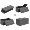 imageSONGMICS MAZIE Collection  30 Inches Ottoman Storage Bench 21 Gal Folding Chest with Breathable LinenLook Fabric Load up to 660 lb for Entryway Living Room Bedroom Light Gray ULSF001G02Dark Gray