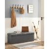 imageSONGMICS MAZIE Collection  30 Inches Ottoman Storage Bench 21 Gal Folding Chest with Breathable LinenLook Fabric Load up to 660 lb for Entryway Living Room Bedroom Light Gray ULSF001G02Dark Gray