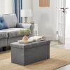 imageSONGMICS MAZIE Collection  30 Inches Ottoman Storage Bench 21 Gal Folding Chest with Breathable LinenLook Fabric Load up to 660 lb for Entryway Living Room Bedroom Light Gray ULSF001G02Dark Gray