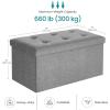 imageSONGMICS MAZIE Collection  30 Inches Ottoman Storage Bench 21 Gal Folding Chest with Breathable LinenLook Fabric Load up to 660 lb for Entryway Living Room Bedroom Light Gray ULSF001G02Light Gray