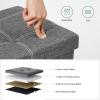 imageSONGMICS MAZIE Collection  30 Inches Ottoman Storage Bench 21 Gal Folding Chest with Breathable LinenLook Fabric Load up to 660 lb for Entryway Living Room Bedroom Light Gray ULSF001G02Dark Gray