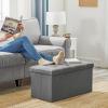 imageSONGMICS MAZIE Collection  30 Inches Ottoman Storage Bench 21 Gal Folding Chest with Breathable LinenLook Fabric Load up to 660 lb for Entryway Living Room Bedroom Light Gray ULSF001G02Dark Gray