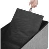 imageSONGMICS MAZIE Collection  30 Inches Ottoman Storage Bench 21 Gal Folding Chest with Breathable LinenLook Fabric Load up to 660 lb for Entryway Living Room Bedroom Light Gray ULSF001G02Light Gray