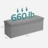imageSONGMICS MAZIE Collection  30 Inches Ottoman Storage Bench 21 Gal Folding Chest with Breathable LinenLook Fabric Load up to 660 lb for Entryway Living Room Bedroom Light Gray ULSF001G02Light Gray