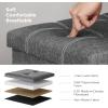 imageSONGMICS MAZIE Collection  30 Inches Ottoman Storage Bench 21 Gal Folding Chest with Breathable LinenLook Fabric Load up to 660 lb for Entryway Living Room Bedroom Light Gray ULSF001G02Dark Gray