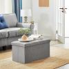 imageSONGMICS MAZIE Collection  30 Inches Ottoman Storage Bench 21 Gal Folding Chest with Breathable LinenLook Fabric Load up to 660 lb for Entryway Living Room Bedroom Light Gray ULSF001G02Light Gray