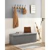 imageSONGMICS MAZIE Collection  30 Inches Ottoman Storage Bench 21 Gal Folding Chest with Breathable LinenLook Fabric Load up to 660 lb for Entryway Living Room Bedroom Light Gray ULSF001G02Light Gray