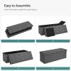 imageSONGMICS MAZIE Collection  30 Inches Ottoman Storage Bench 21 Gal Folding Chest with Breathable LinenLook Fabric Load up to 660 lb for Entryway Living Room Bedroom Light Gray ULSF001G02Dark Gray