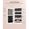 imageSONGMICS Mirror Jewelry Cabinet Armoire with Builtin LED Lights Wall or Door Mounted Jewelry Storage Organizer 38 x 146 x 264 Inches Hanging Mirror Cabinet Gift Idea White UJJC050W01White