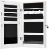 imageSONGMICS Mirror Jewelry Cabinet Armoire with Builtin LED Lights Wall or Door Mounted Jewelry Storage Organizer 38 x 146 x 264 Inches Hanging Mirror Cabinet Gift Idea White UJJC050W01White
