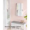 imageSONGMICS Mirror Jewelry Cabinet Armoire with Builtin LED Lights Wall or Door Mounted Jewelry Storage Organizer 38 x 146 x 264 Inches Hanging Mirror Cabinet Gift Idea White UJJC050W01White
