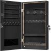 imageSONGMICS Mirror Jewelry Cabinet Armoire with Builtin LED Lights Wall or Door Mounted Jewelry Storage Organizer 38 x 146 x 264 Inches Hanging Mirror Cabinet Gift Idea White UJJC050W01Black
