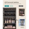imageSONGMICS Mirror Jewelry Cabinet Armoire with Builtin LED Lights Wall or Door Mounted Jewelry Storage Organizer 38 x 146 x 264 Inches Hanging Mirror Cabinet Gift Idea White UJJC050W01Black